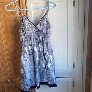 No Boundaries Black and White Paisley Midi Dress